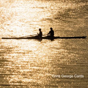 Rowing at sunset