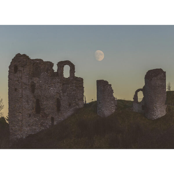Clun Castle and Moon Clun Castle and Moon