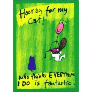 Hoorah for my cat Annie Lawson postcardAL152