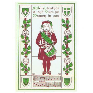 Suffragette Drummer Girl Christmas Card Suffragette Drummer Girl Christmas Card