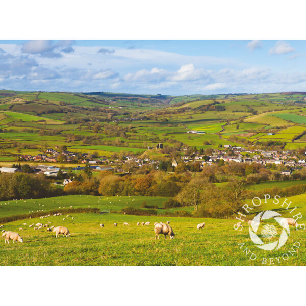 The town of Clun in the Shropshire Hills, England.