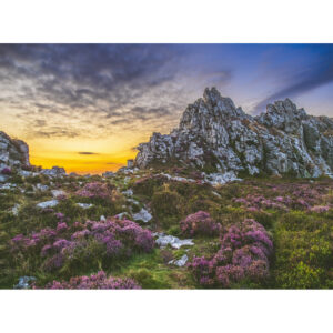 Devil's Chair at sunset at Stiperstones in Shropshire