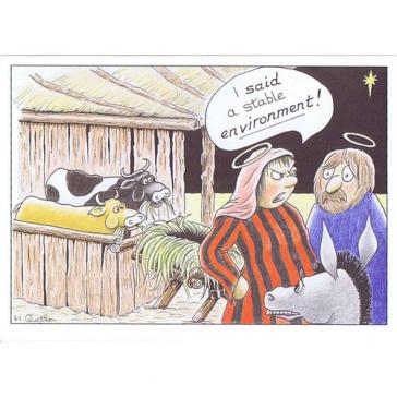 Stable Environment Humbug Christmas Card