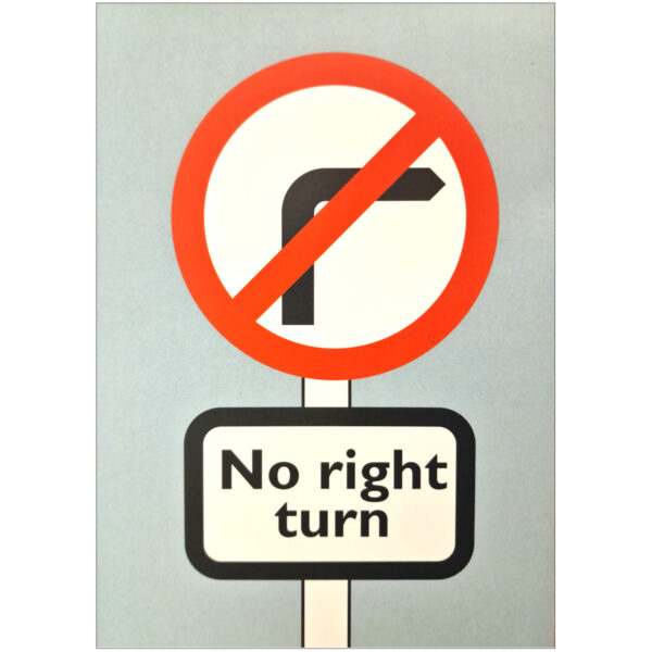 No Right Turn card