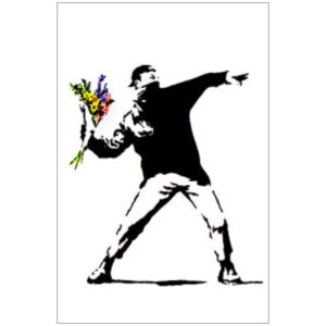 Banksy Flower Thrower Postcard