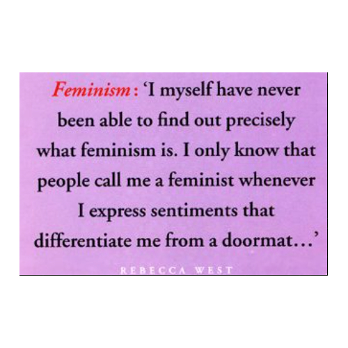 Feminism Doormat Quote Postcard - Rebecca West Feminism Doormat Quote Postcard - Rebecca West